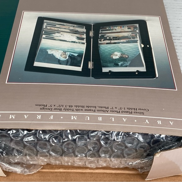 Main Aisle Gift Collection Silver Plated Baby Album Frame 5"x7" Teddy Bears NEW - Picture 9 of 11